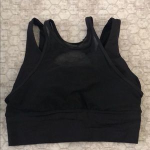 Sheer layered sports bra/crop top